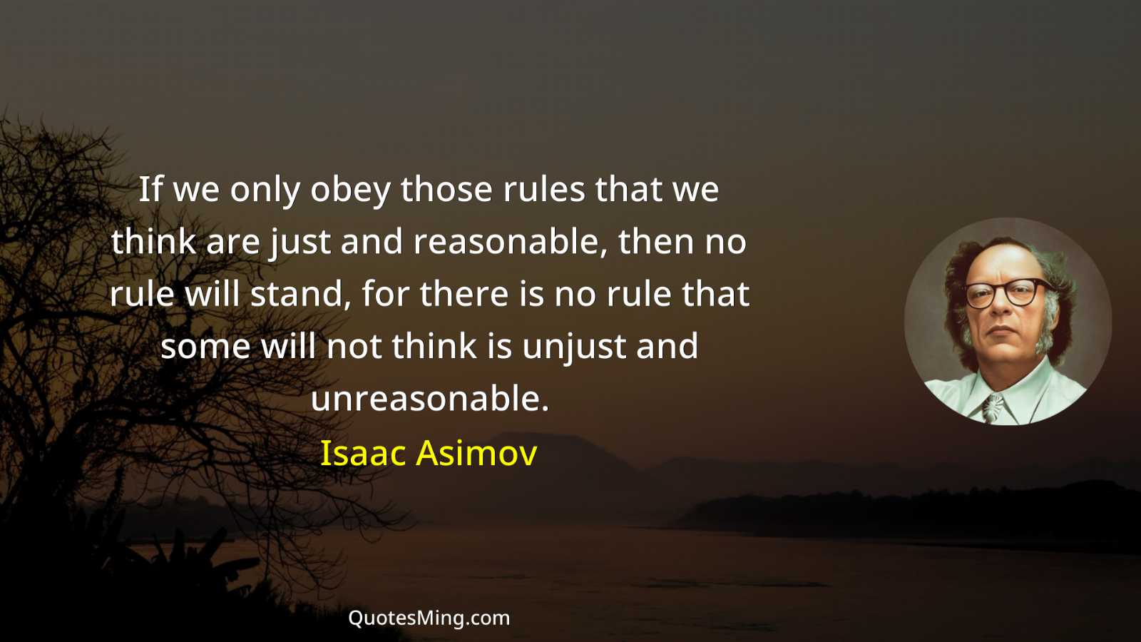 If we only obey those rules that we think are