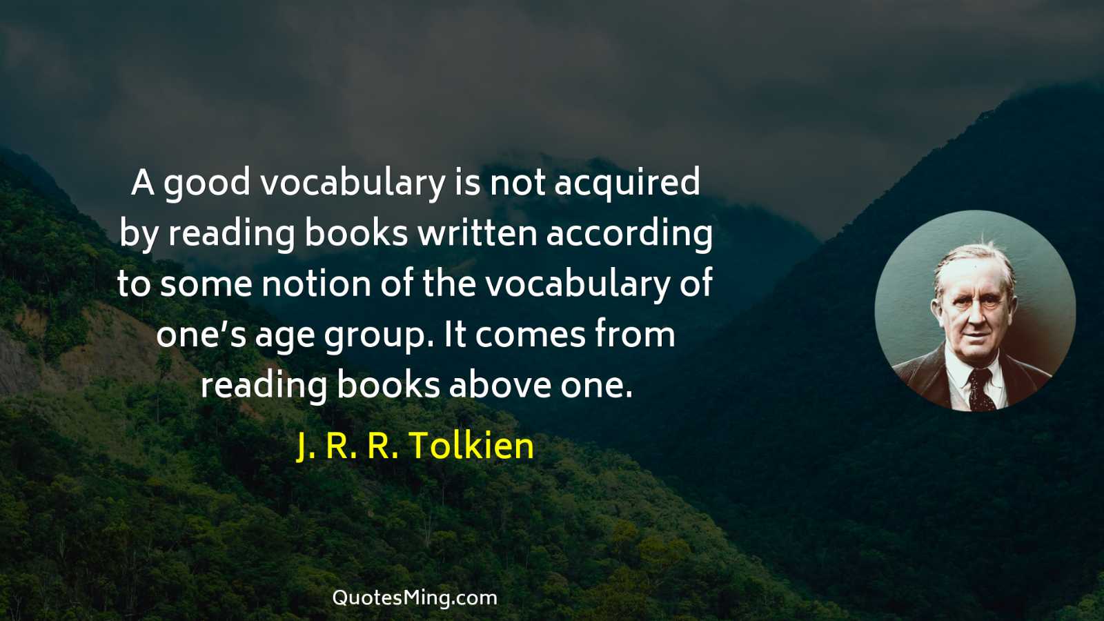 A good vocabulary is not acquired by reading books written