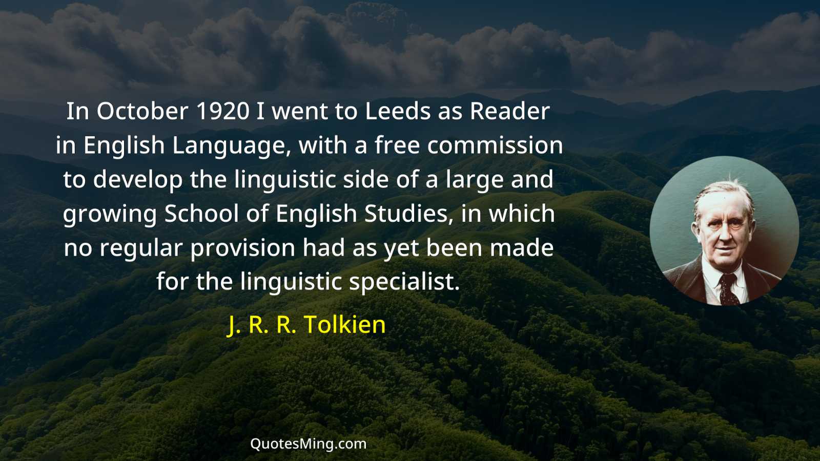 In October 1920 I went to Leeds as Reader in