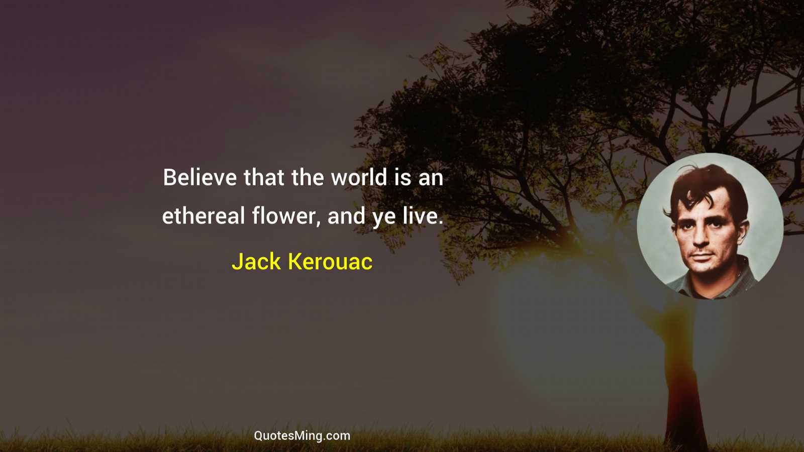 Believe that the world is an ethereal flower and ye