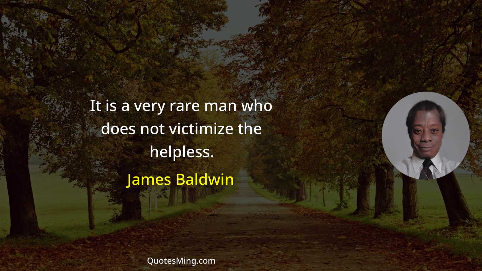 It is a very rare man who does not victimize