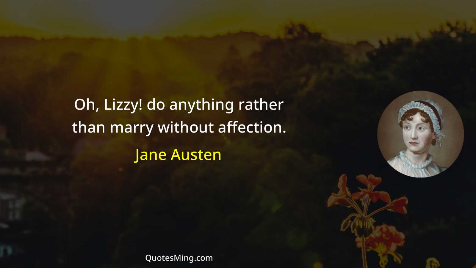 Oh Lizzy do anything rather than marry without affection