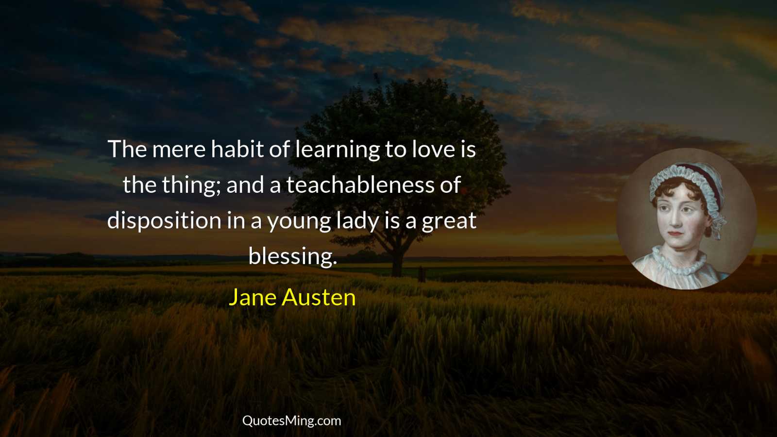 The mere habit of learning to love is the thing;