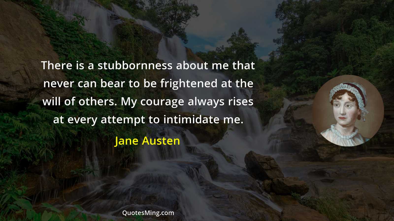 There is a stubbornness about me that never can bear