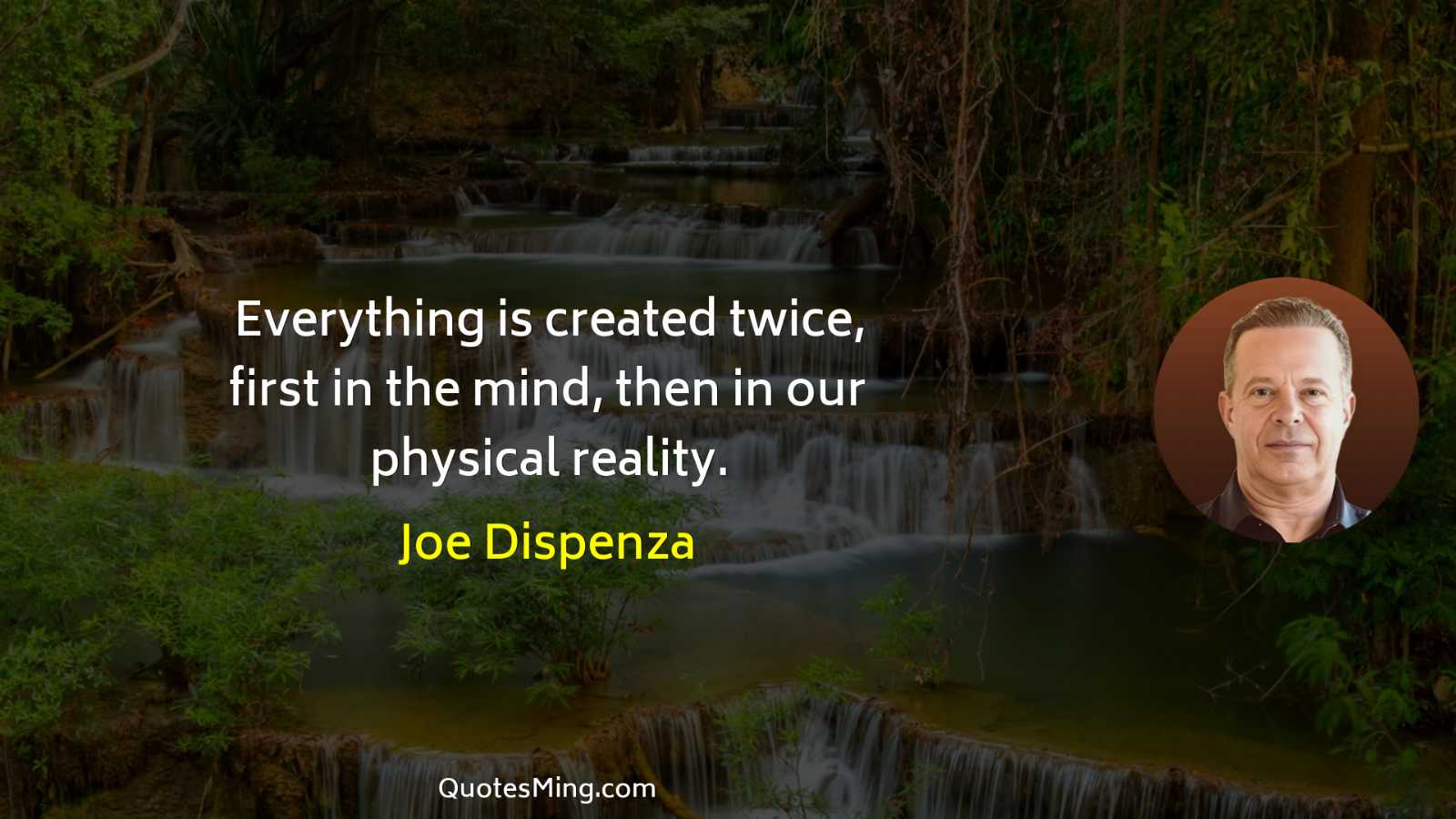 Everything is created twice first in the mind then in