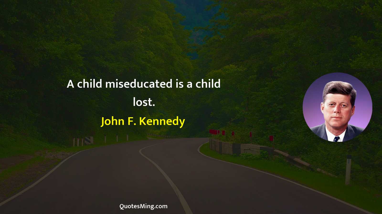 A child miseducated is a child lost