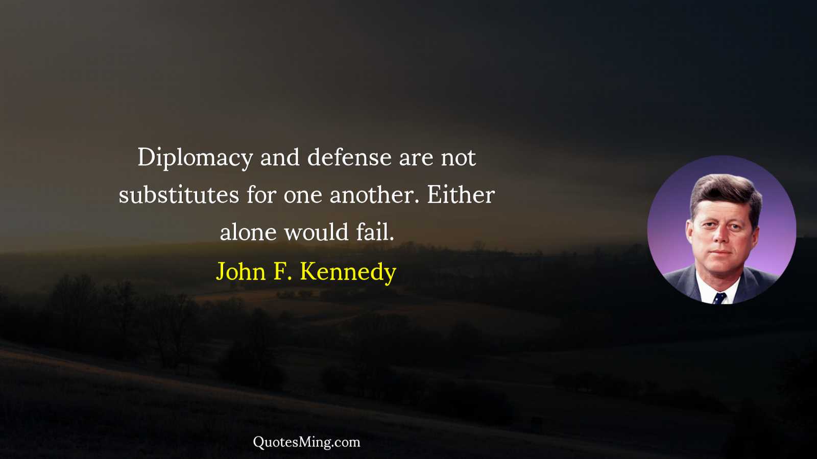 Diplomacy and defense are not substitutes for one another Either