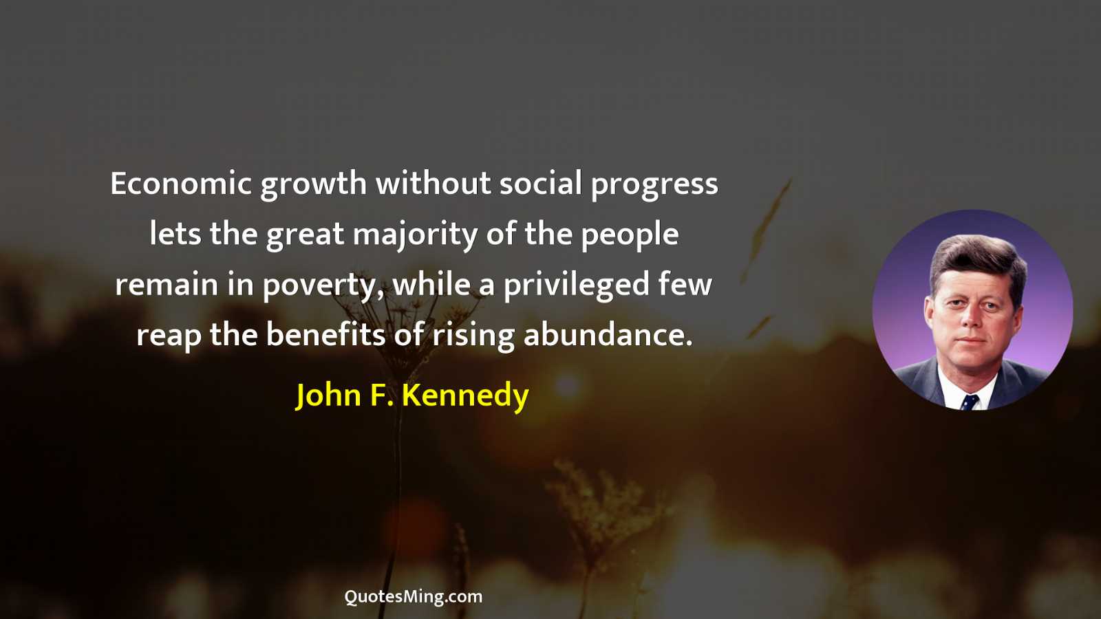 Economic growth without social progress lets the great majority of