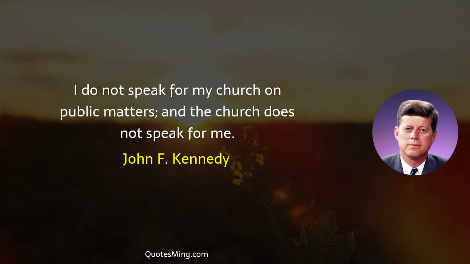 I do not speak for my church on public matters;