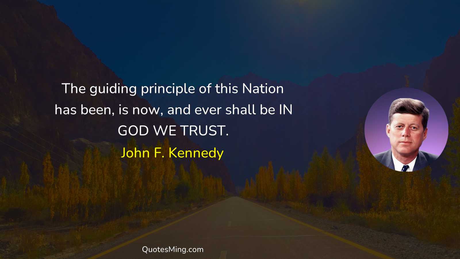 The guiding principle of this Nation has been is now