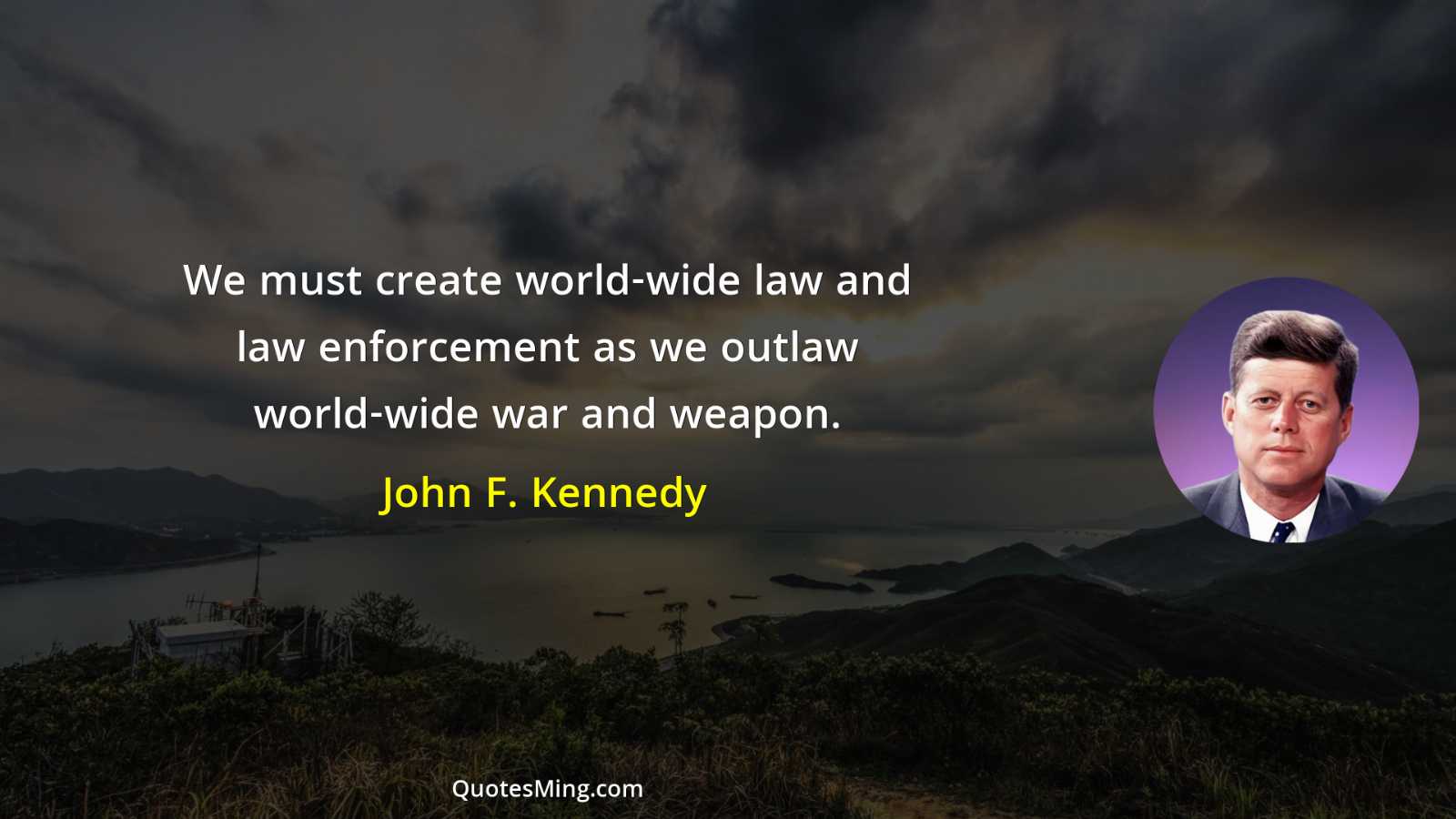 We must create world-wide law and law enforcement as we