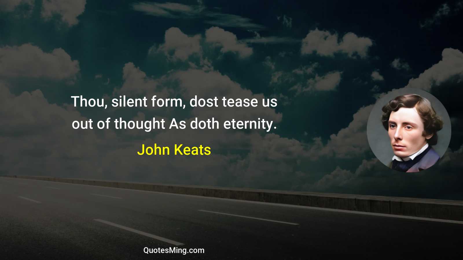 Thou silent form dost tease us out of thought As