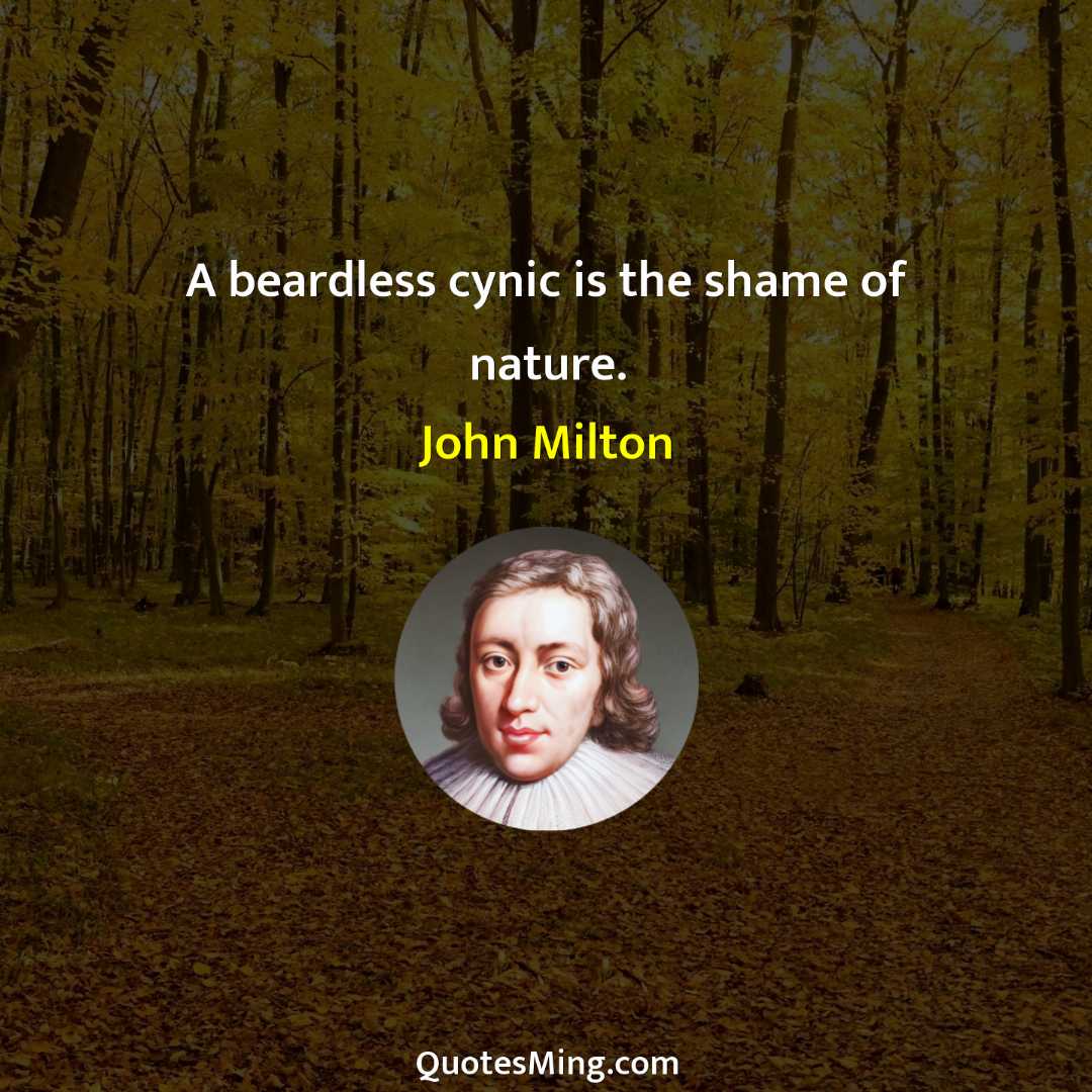 A beardless cynic is the shame of nature