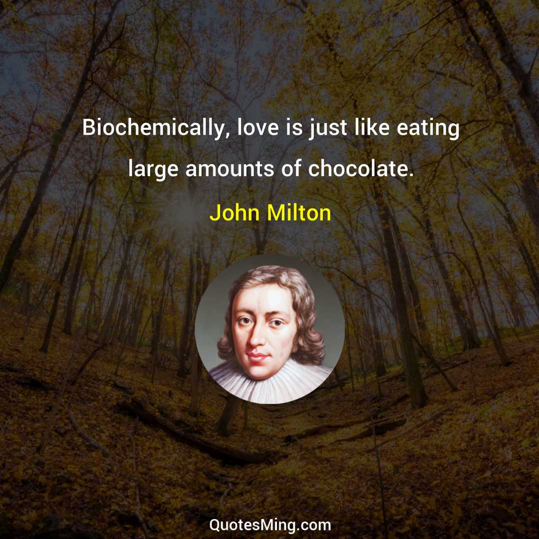 Biochemically love is just like eating large amounts of chocolate