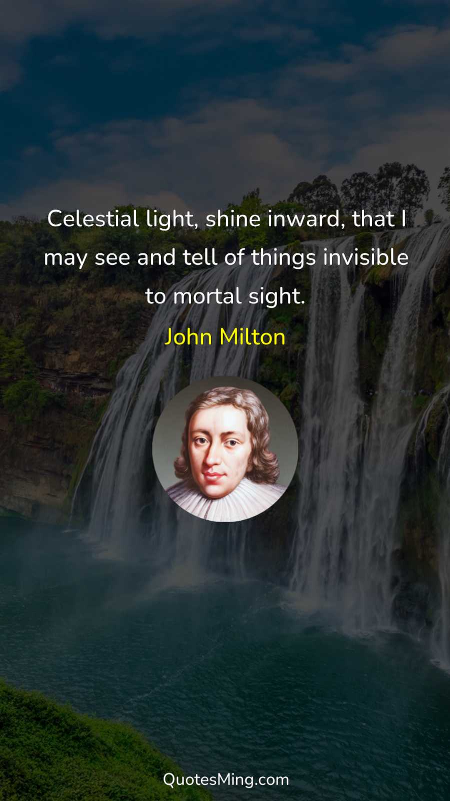 Celestial light shine inward that I may see and tell