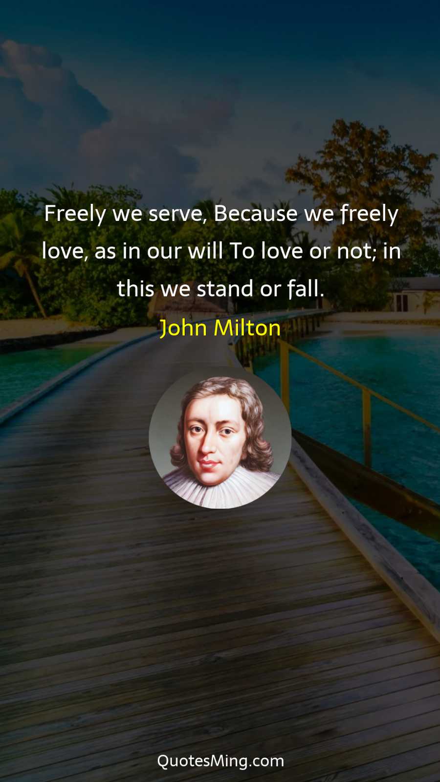 Freely we serve Because we freely love as in our