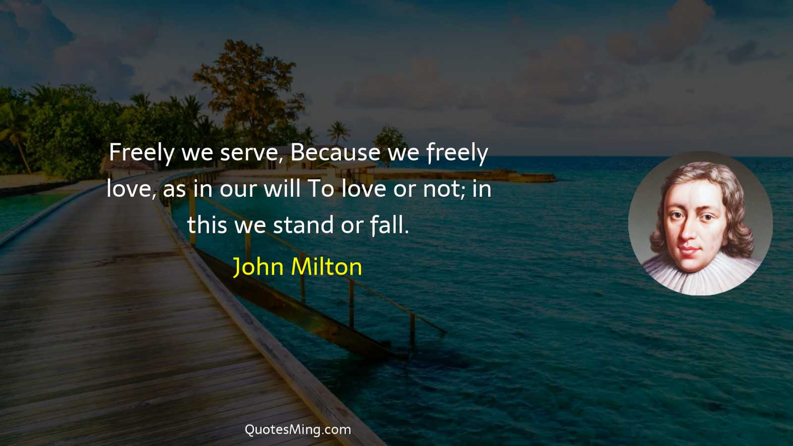 Freely we serve Because we freely love as in our