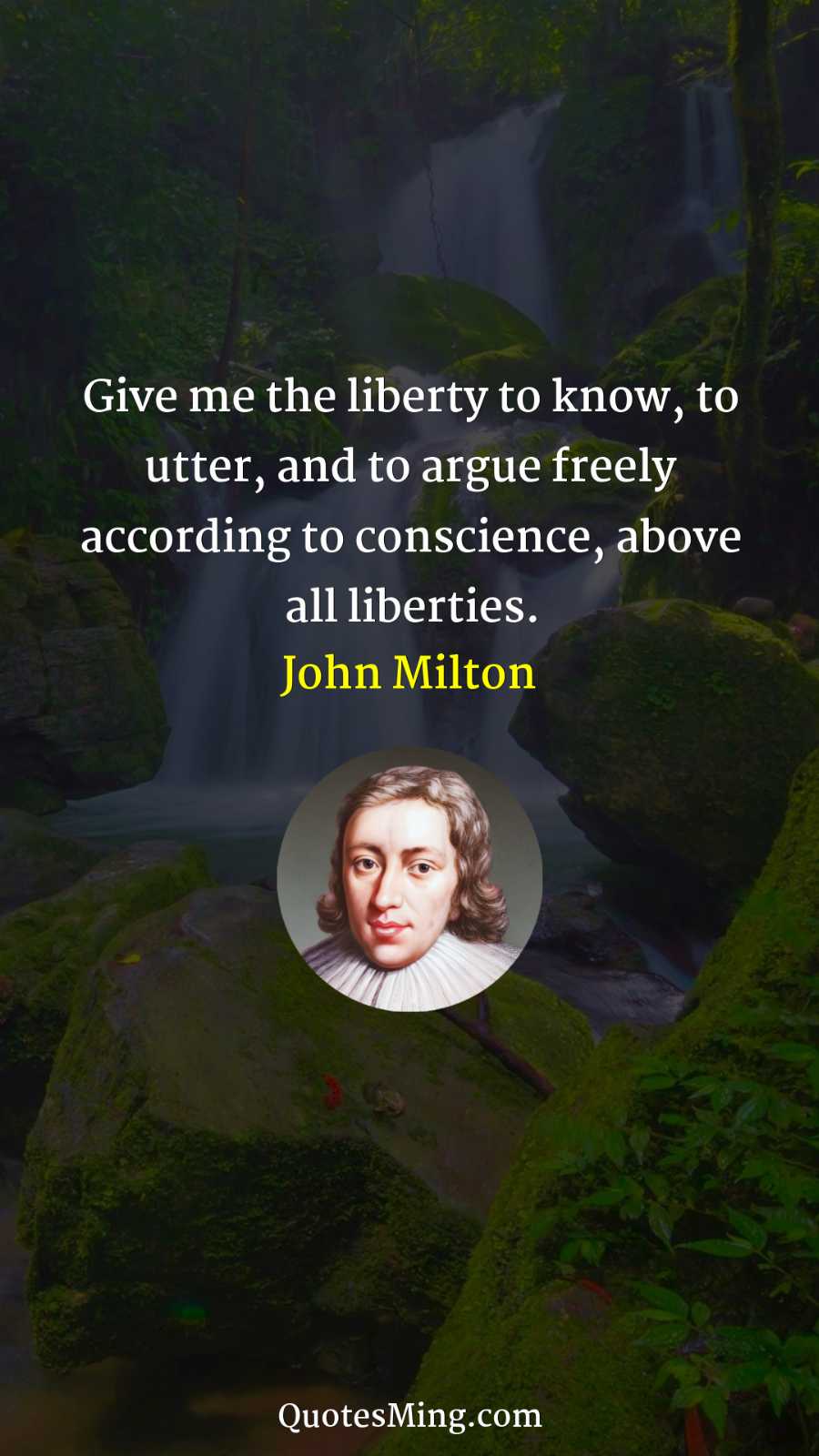 Give me the liberty to know to utter and to