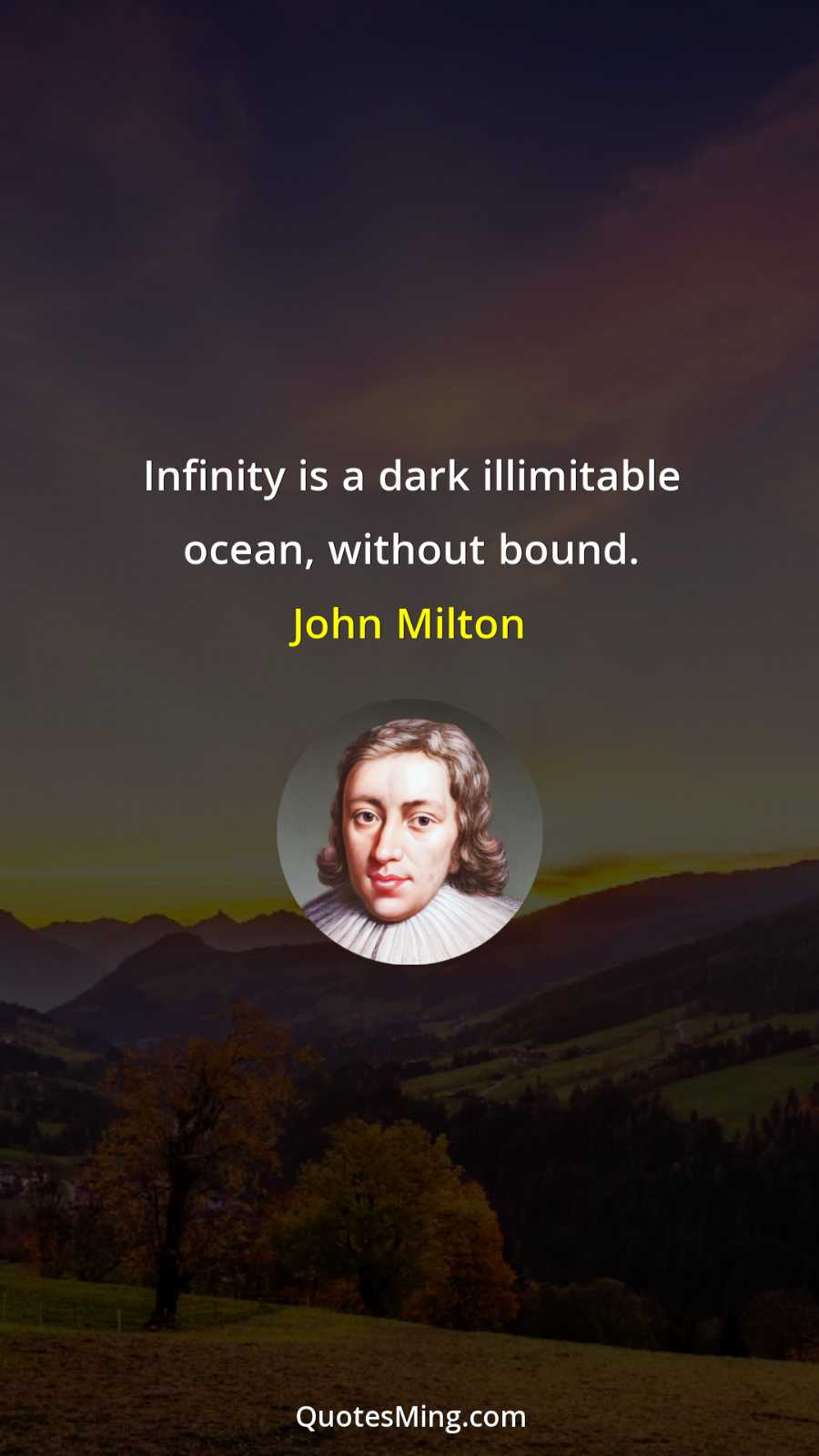 Infinity is a dark illimitable ocean without bound