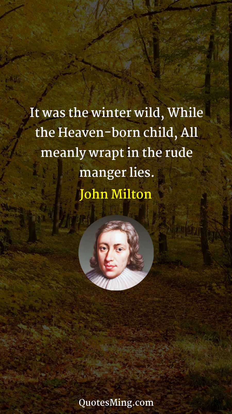 It was the winter wild While the Heaven-born child All