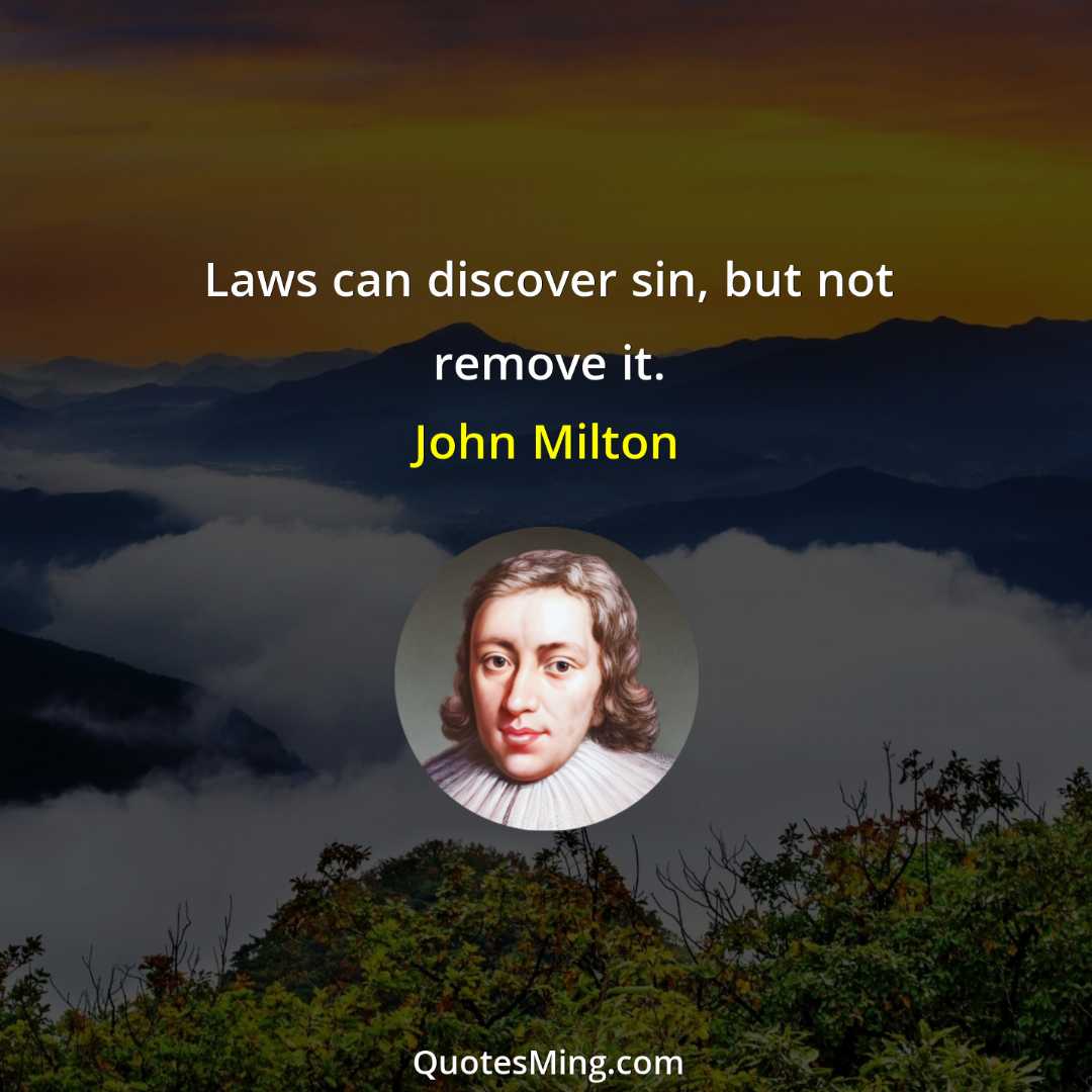 Laws can discover sin but not remove it