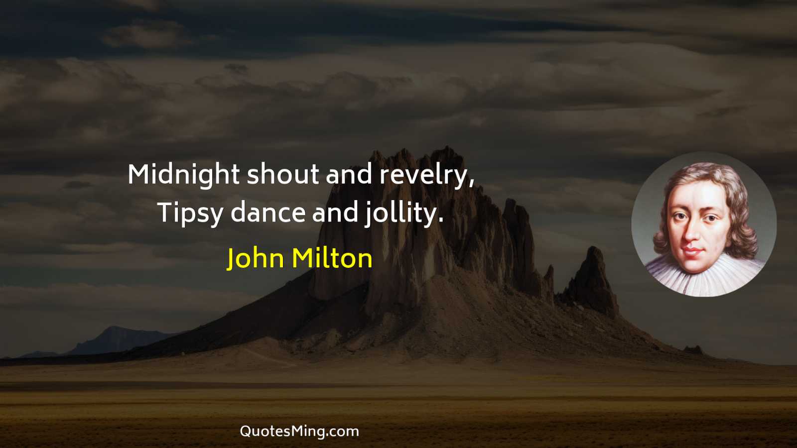 Midnight shout and revelry Tipsy dance and jollity