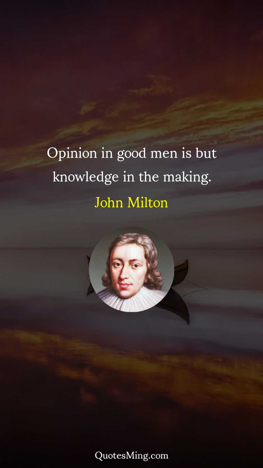 Opinion in good men is but knowledge in the making