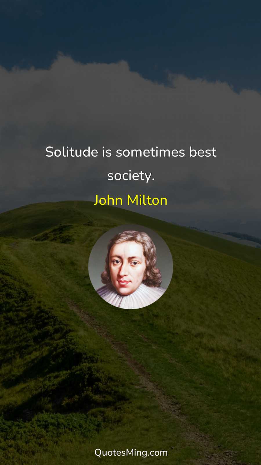 Solitude is sometimes best society