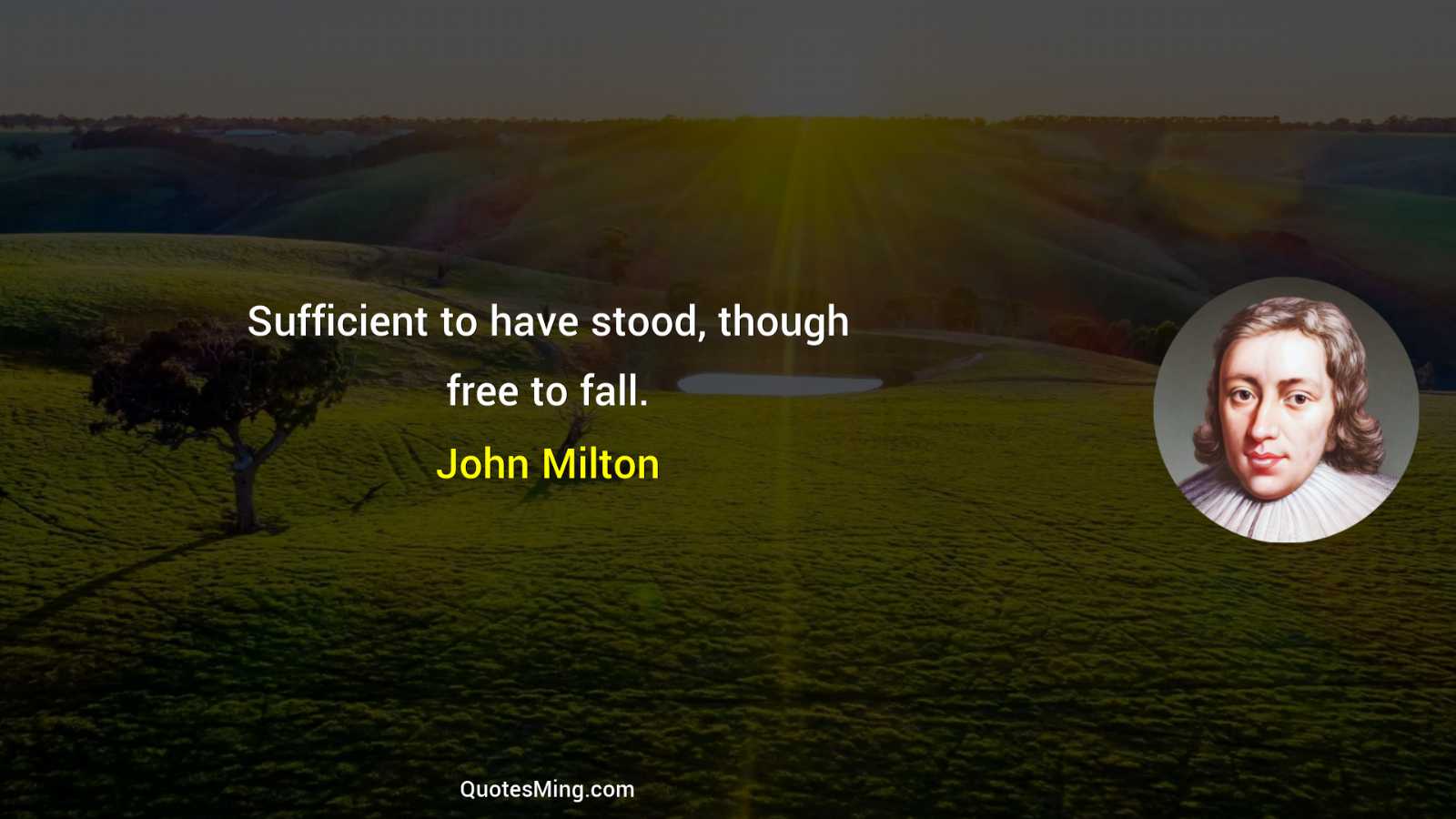 Sufficient to have stood though free to fall