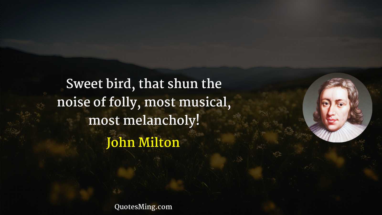 Sweet bird that shun the noise of folly most musical