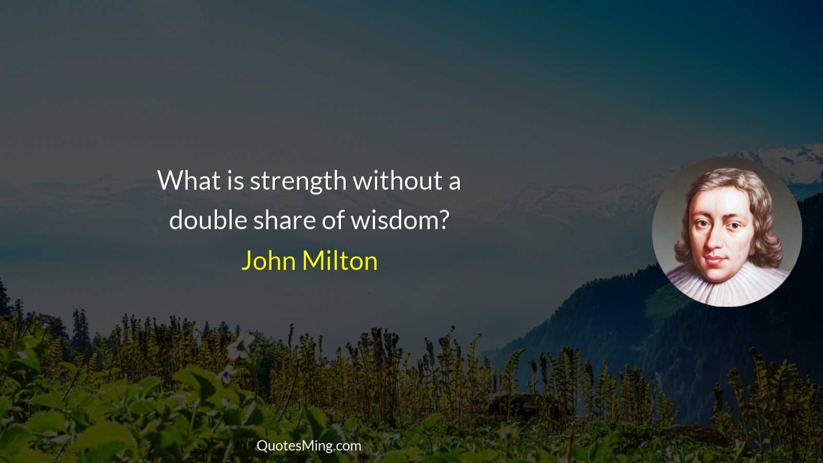 What is strength without a double share of wisdom?