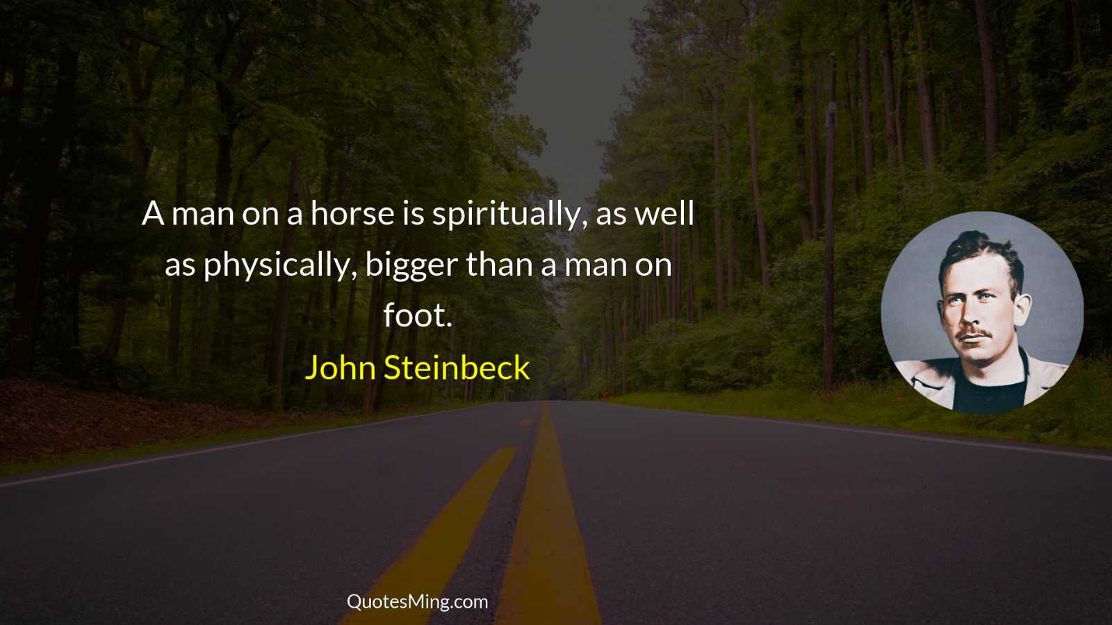 A man on a horse is spiritually as well as