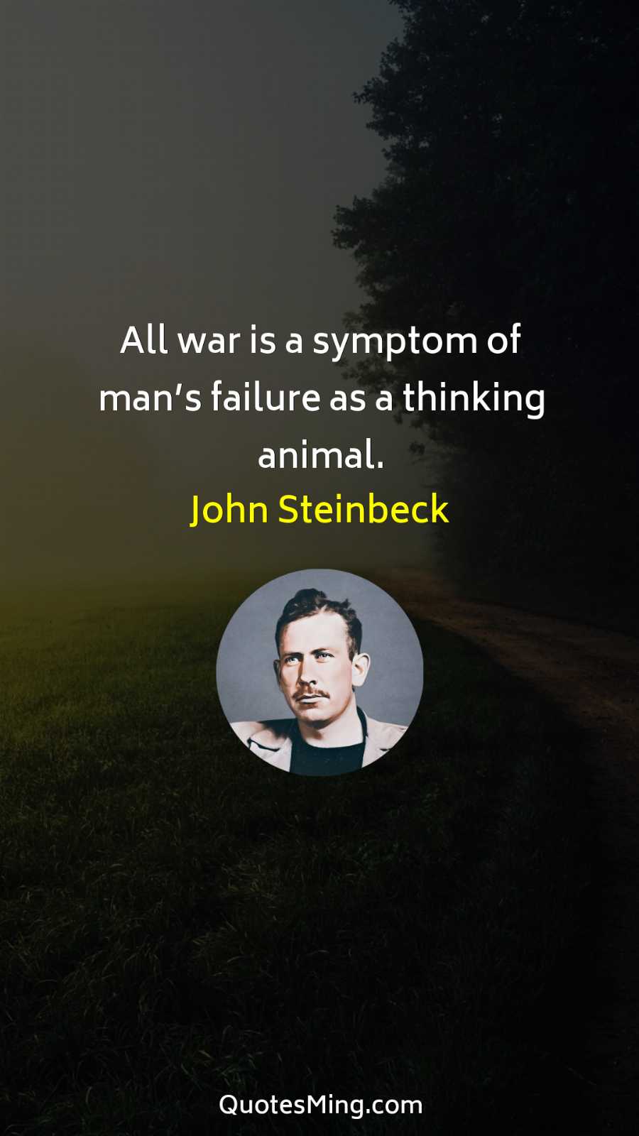 All war is a symptom of man’s failure as a