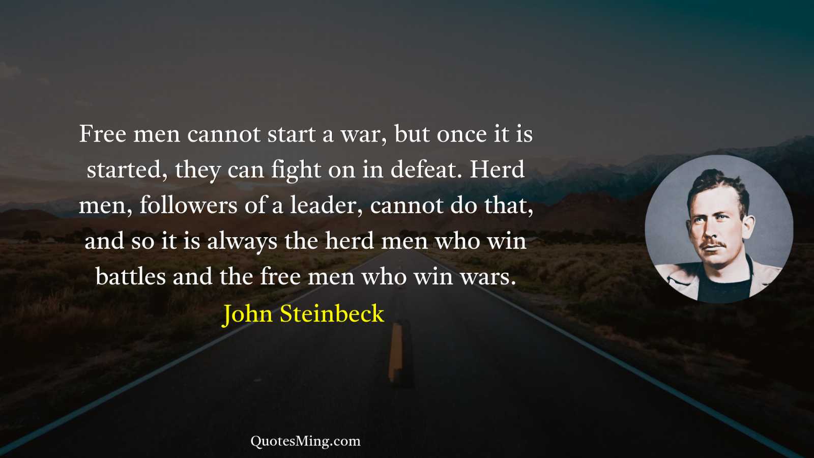 Free men cannot start a war but once it is