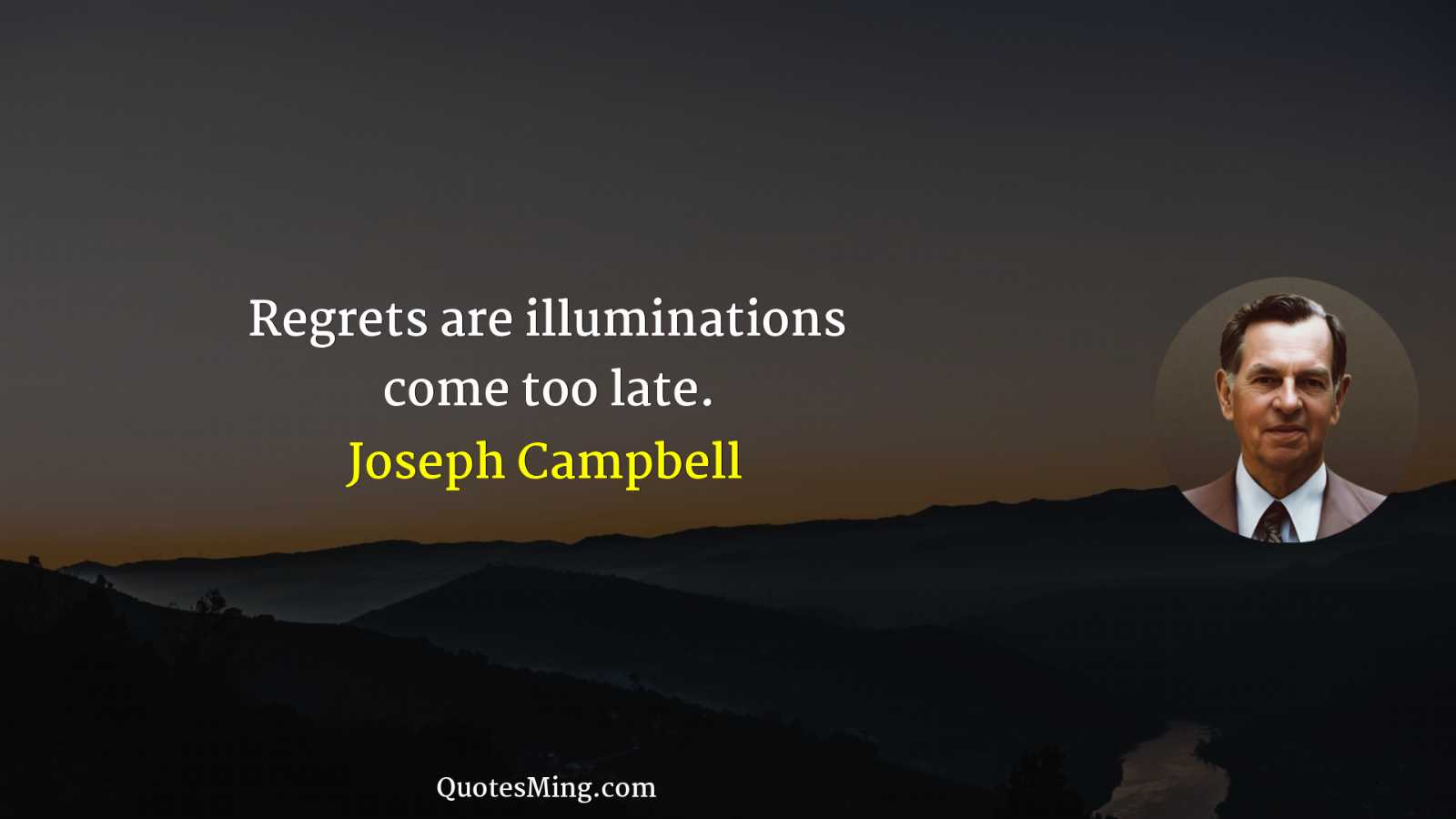 Regrets are illuminations come too late