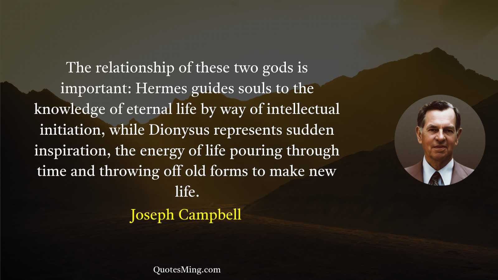 The relationship of these two gods is important: Hermes guides