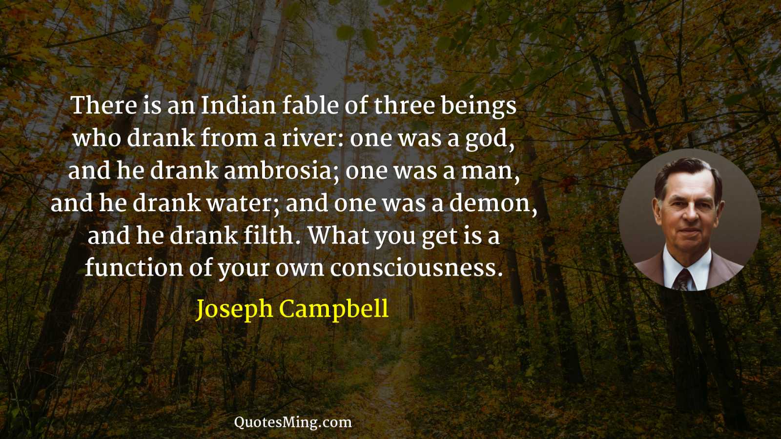 There is an Indian fable of three beings who drank