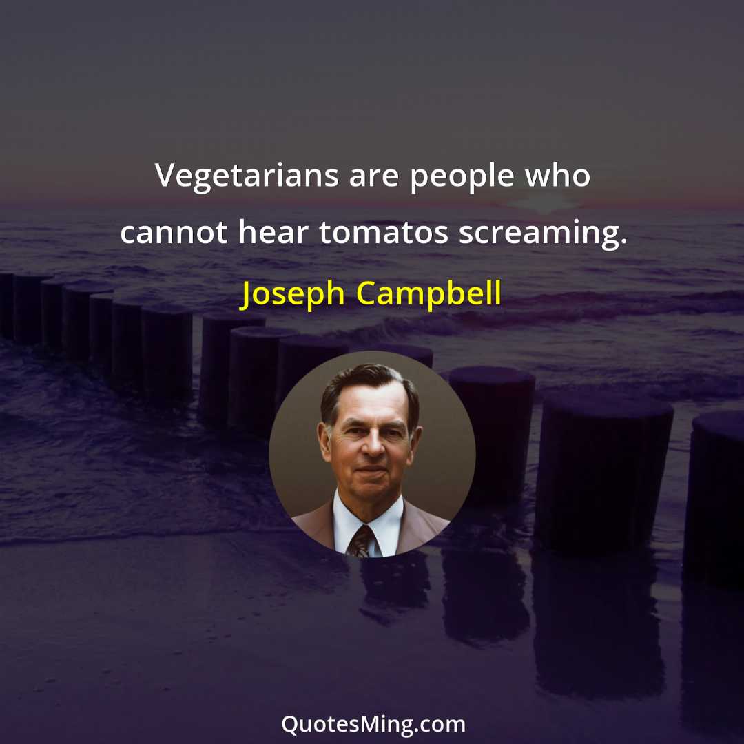 Vegetarians are people who cannot hear tomatos screaming