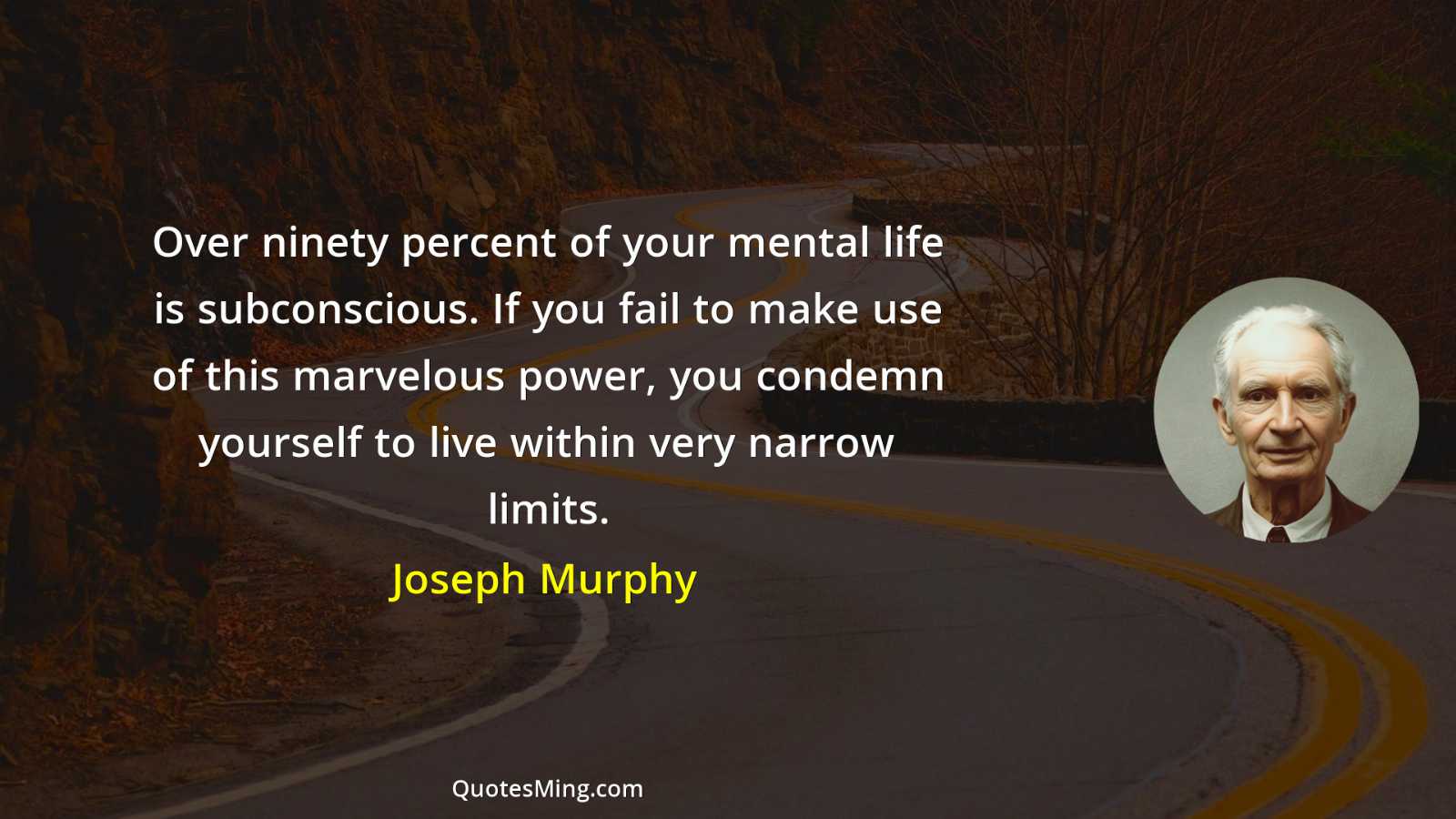 Over ninety percent of your mental life is subconscious If