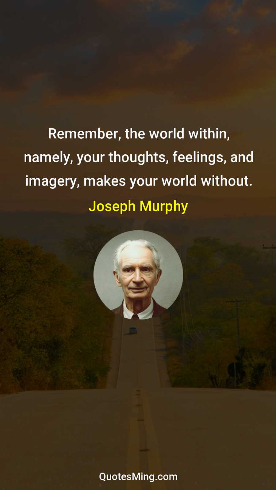 Remember the world within namely your thoughts feelings and imagery