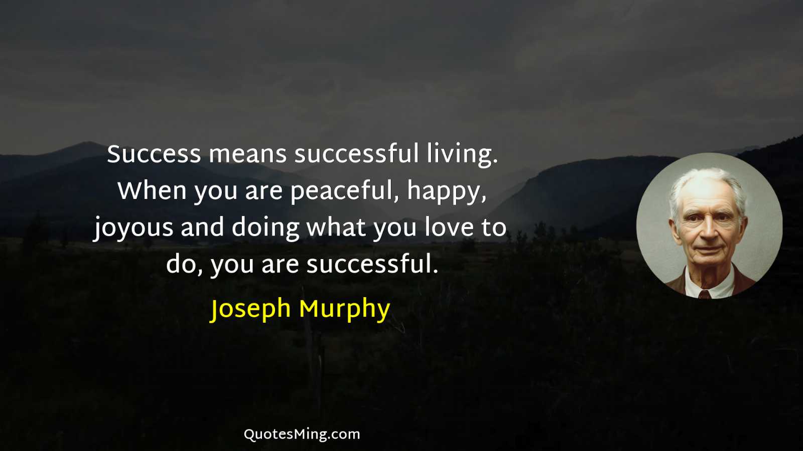 Success means successful living When you are peaceful happy joyous