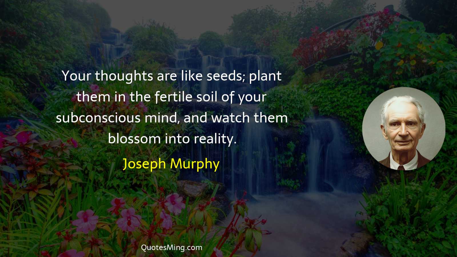 Your thoughts are like seeds; plant them in the fertile