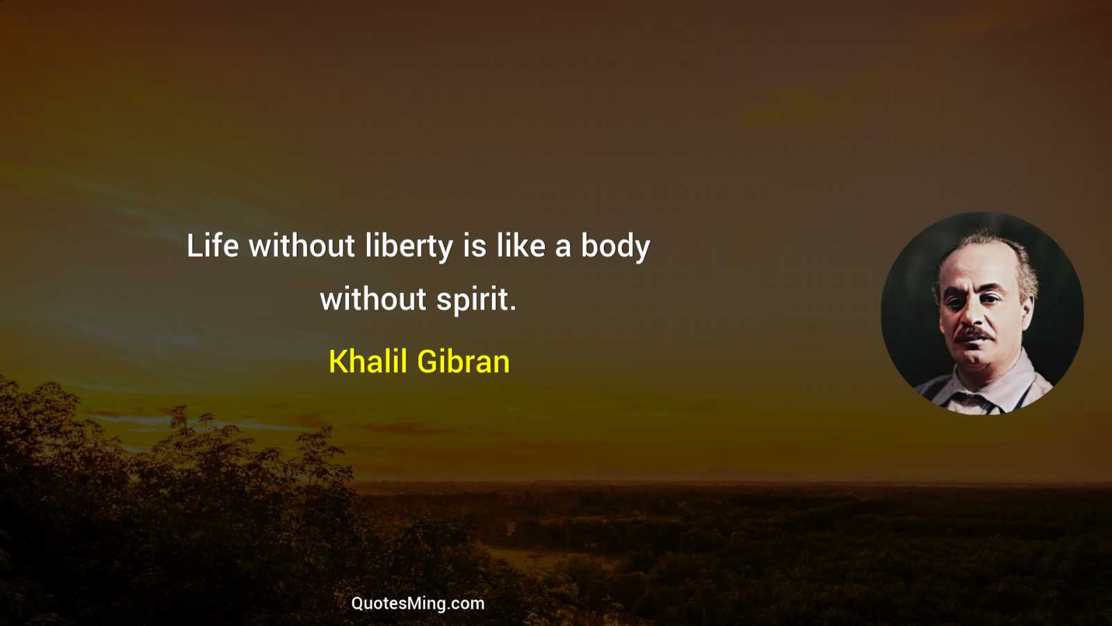 Life without liberty is like a body without spirit