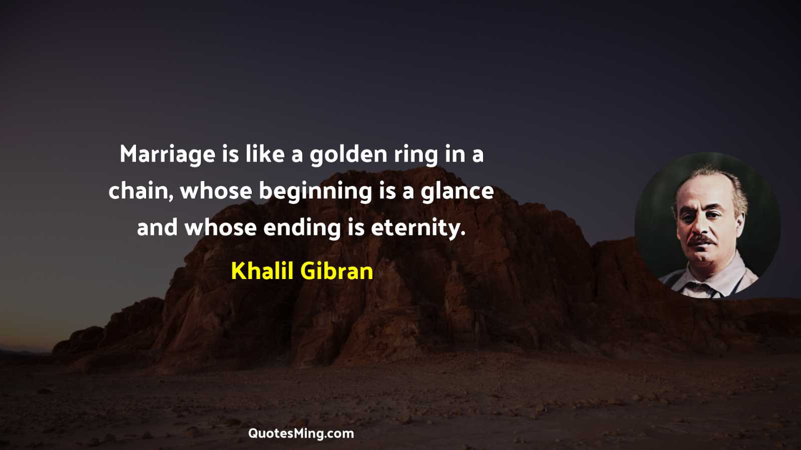 Marriage is like a golden ring in a chain whose