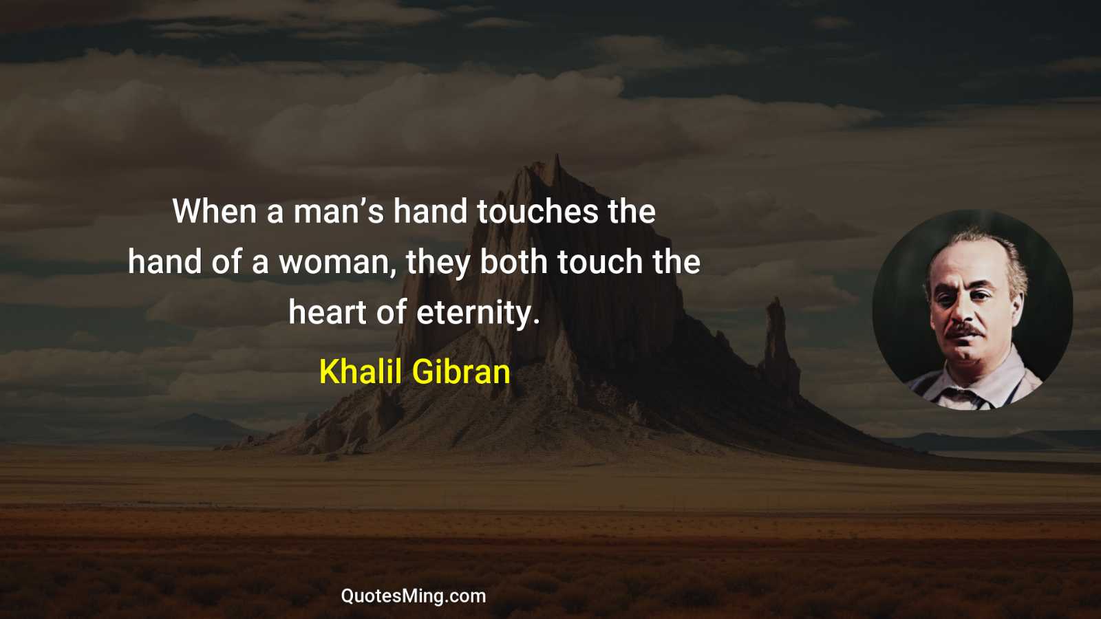 When a man’s hand touches the hand of a woman