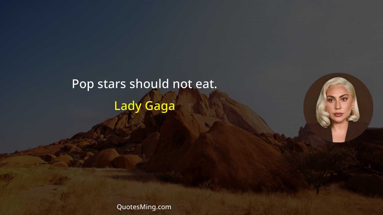 Pop stars should not eat