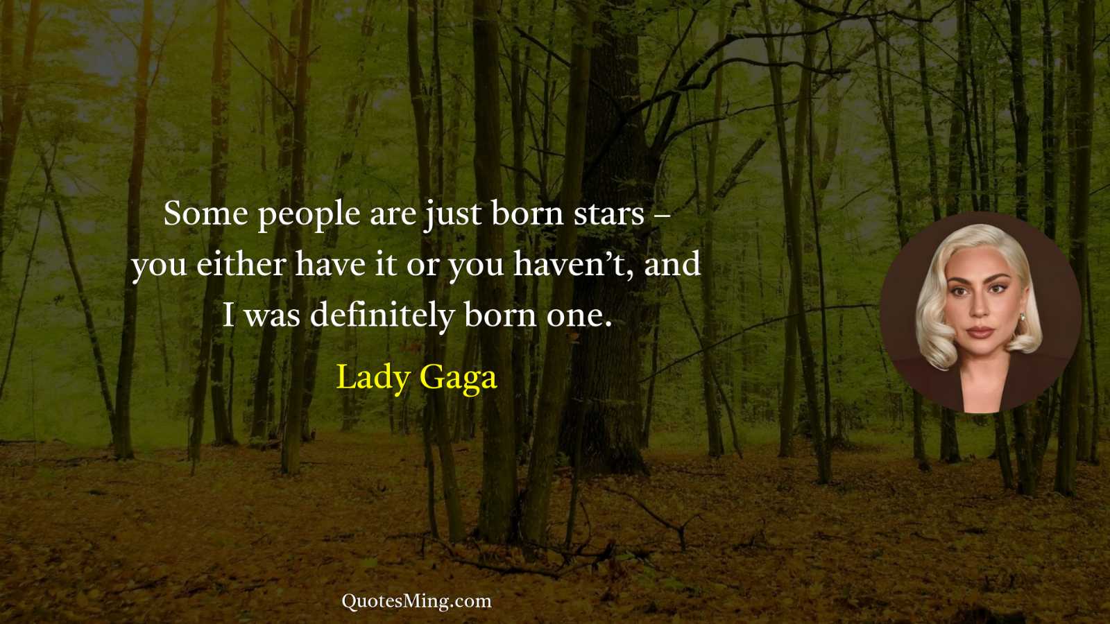 Some people are just born stars – you either have