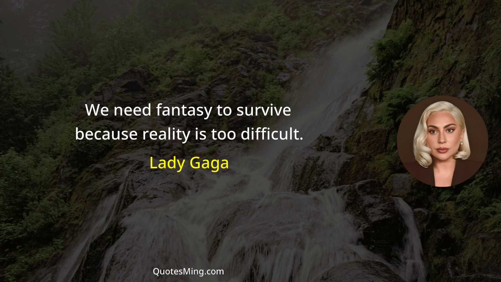 We need fantasy to survive because reality is too difficult