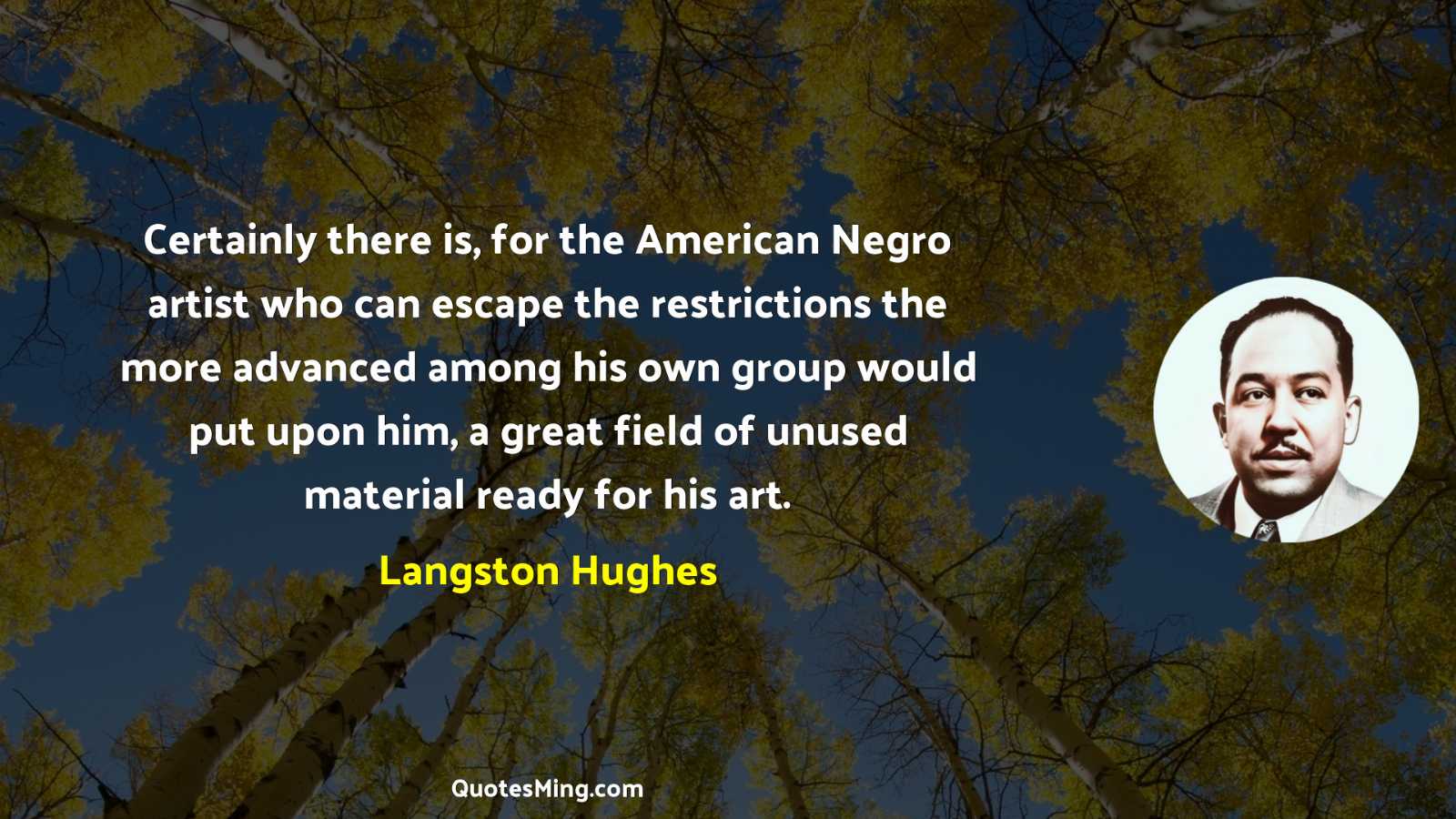 Certainly there is for the American Negro artist who can