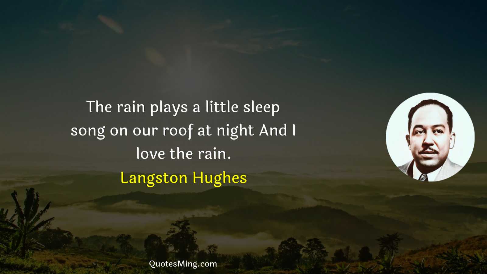 The rain plays a little sleep song on our roof